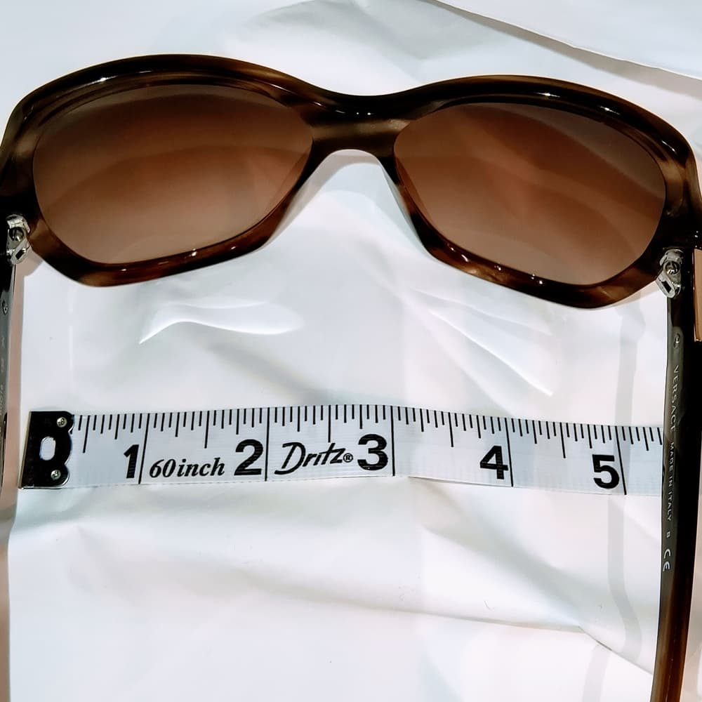 VERSACE Women's Tortoiseshell Sunglasses with Gold & Rhinestone Accents - Thumbnail 12