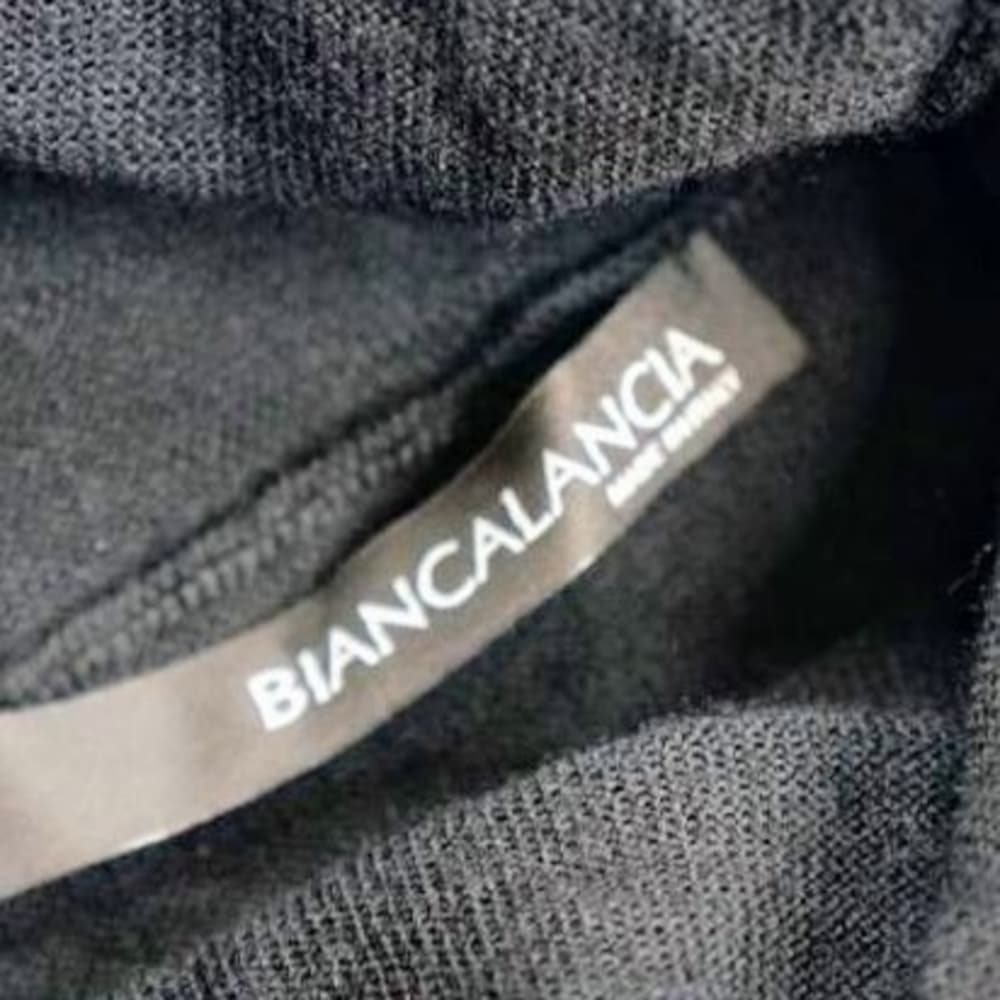 BALENCIAGA Black and White Sleeveless Knit Turtleneck Top, Size 46 - Thumbnail 2