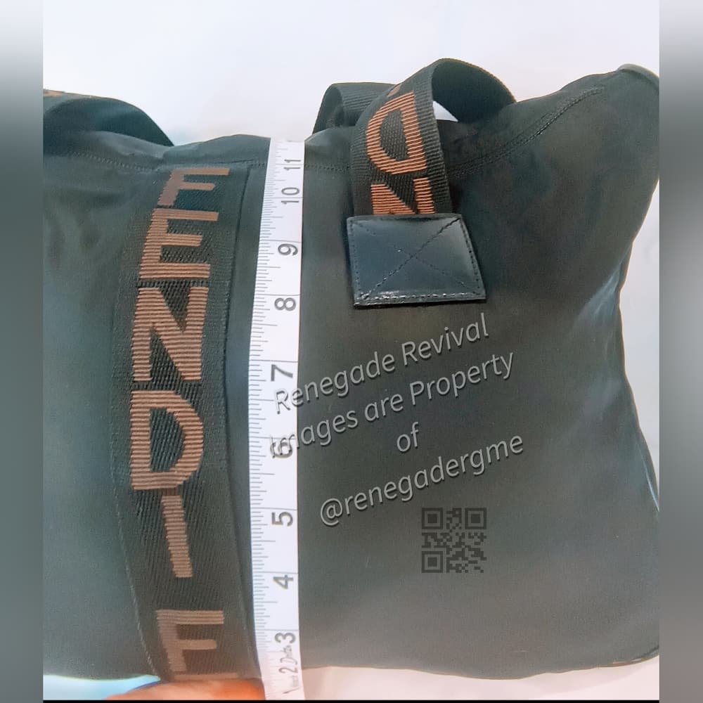 FENDI Vintage Black Nylon Tote Carryall - Thumbnail 13
