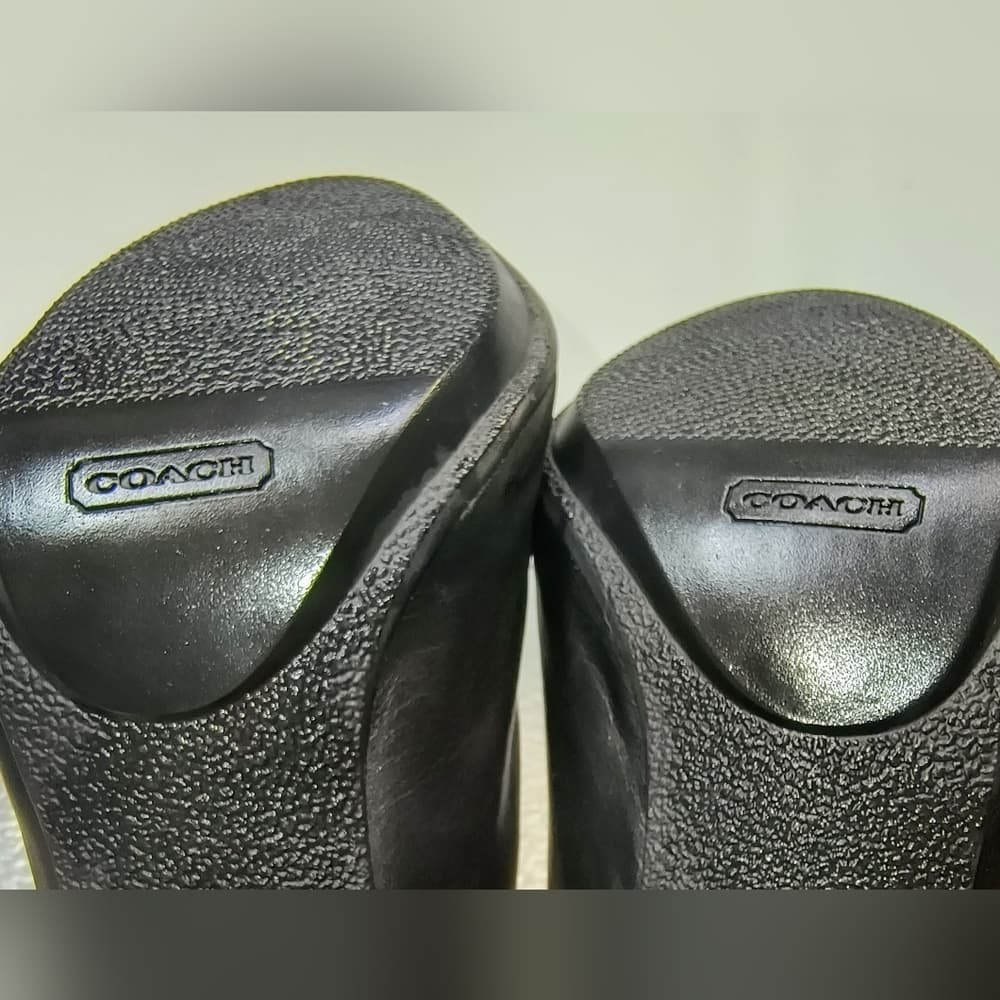 COACH Annika Heeled Ankle Bootie in Black Leather with a Suede Fold-Over Cuff - Thumbnail 3