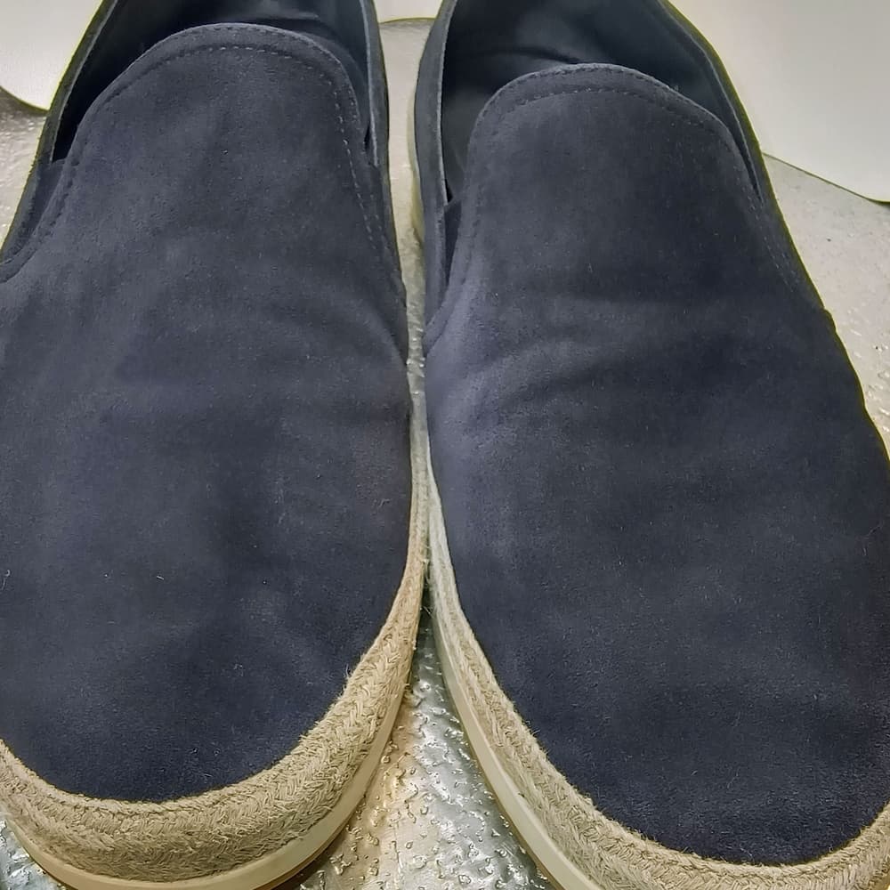 PRADA Men's Navy Blue Suede Espadrille Slip On Sneakers, Size 9 - Thumbnail 3