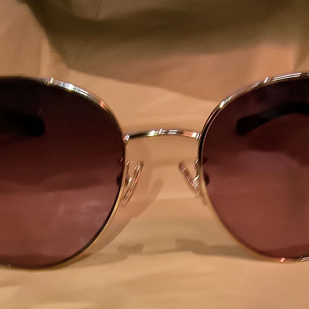 COACH Light Gold & Reddish Brown Women's Aviator Sunglasses with Case (HC7114) - Thumbnail 5