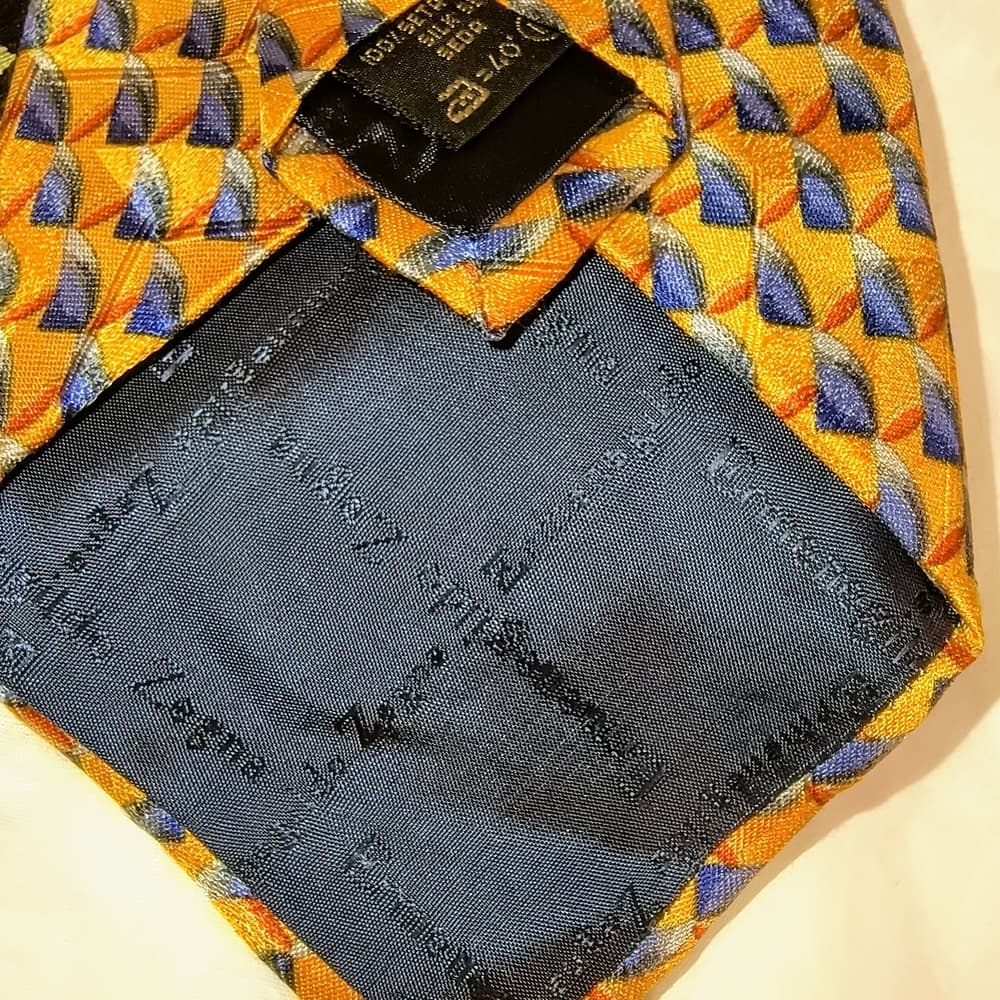 ZEGNA - 2 Ermenegildo Zenga Men's Ties - 1 Black & Blue and 1 Yellow - Thumbnail 3