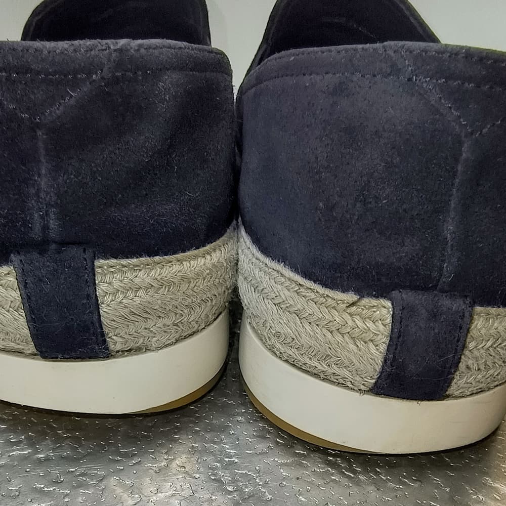 PRADA Men's Navy Blue Suede Espadrille Slip On Sneakers, Size 9 - Thumbnail 4