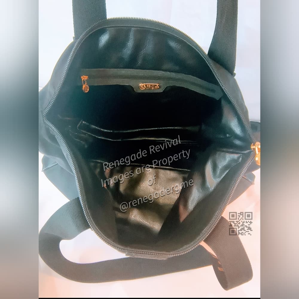 FENDI Vintage Black Nylon Tote Carryall - Thumbnail 9