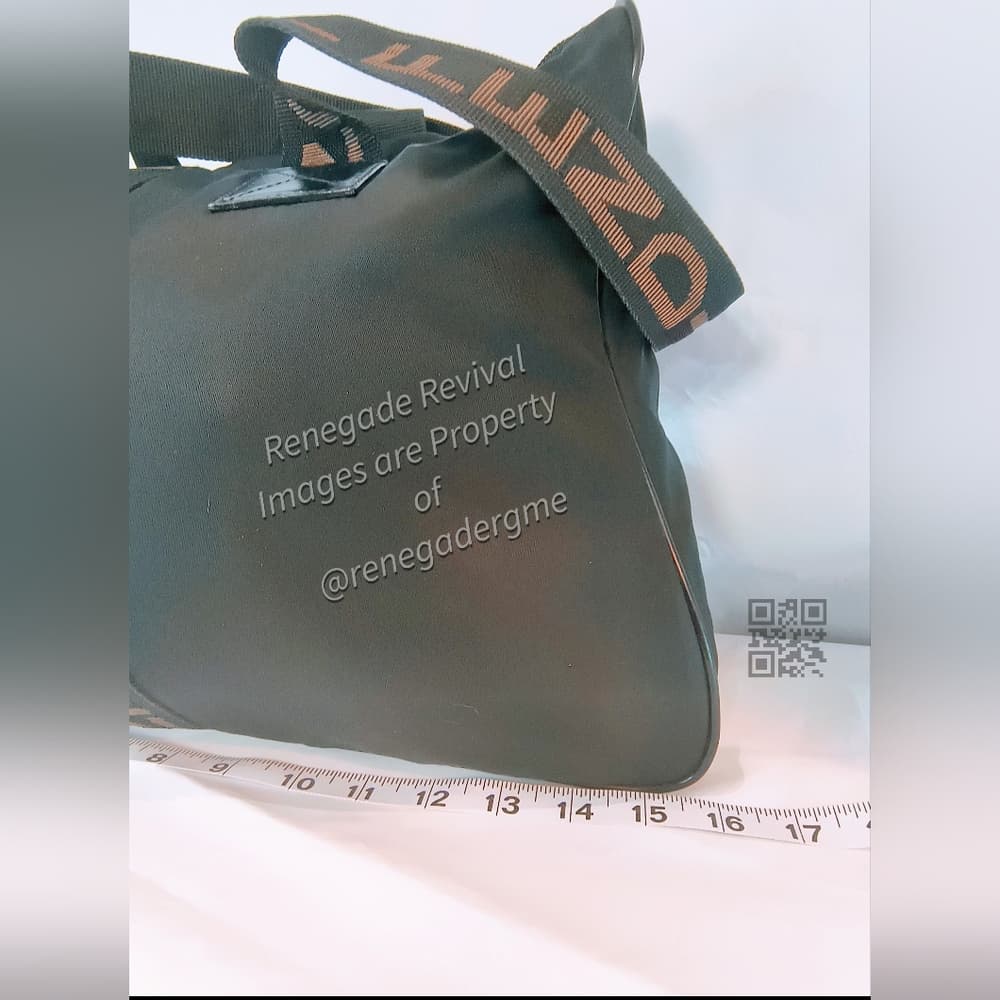 FENDI Vintage Black Nylon Tote Carryall - Thumbnail 14
