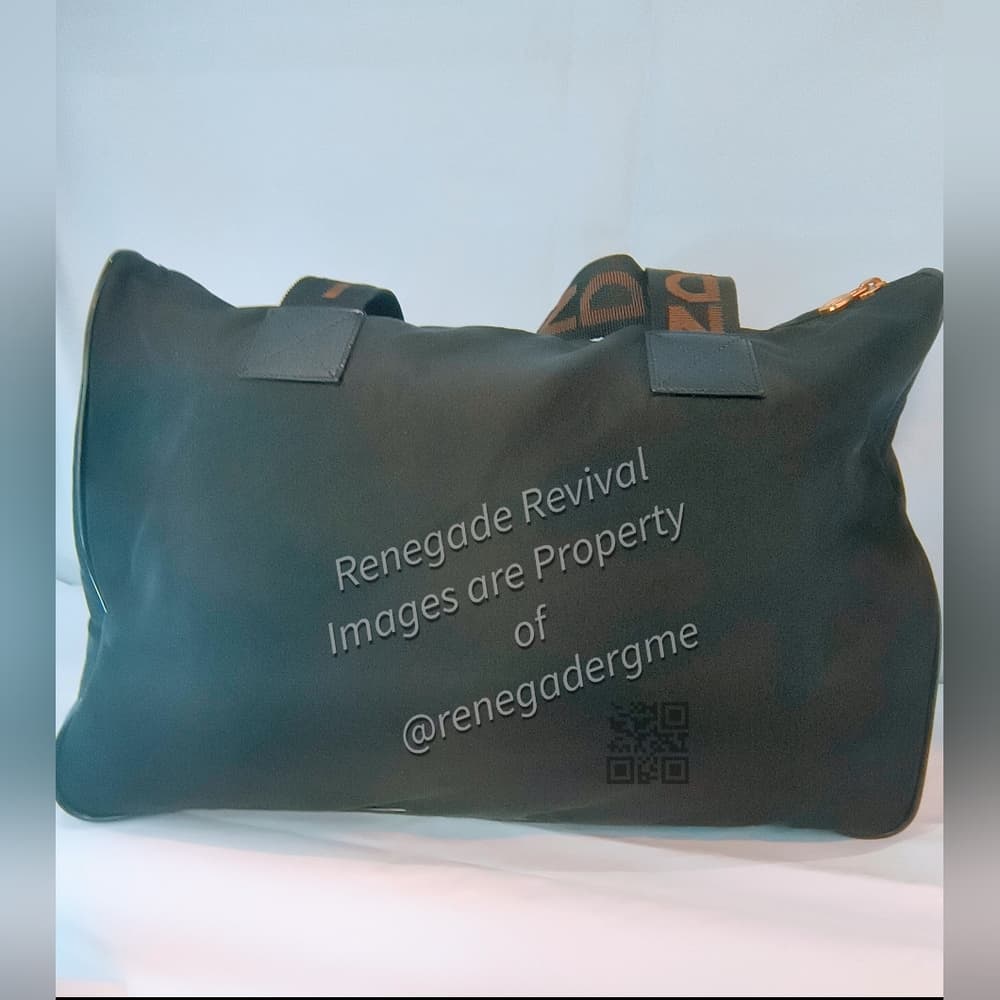 FENDI Vintage Black Nylon Tote Carryall - Thumbnail 4