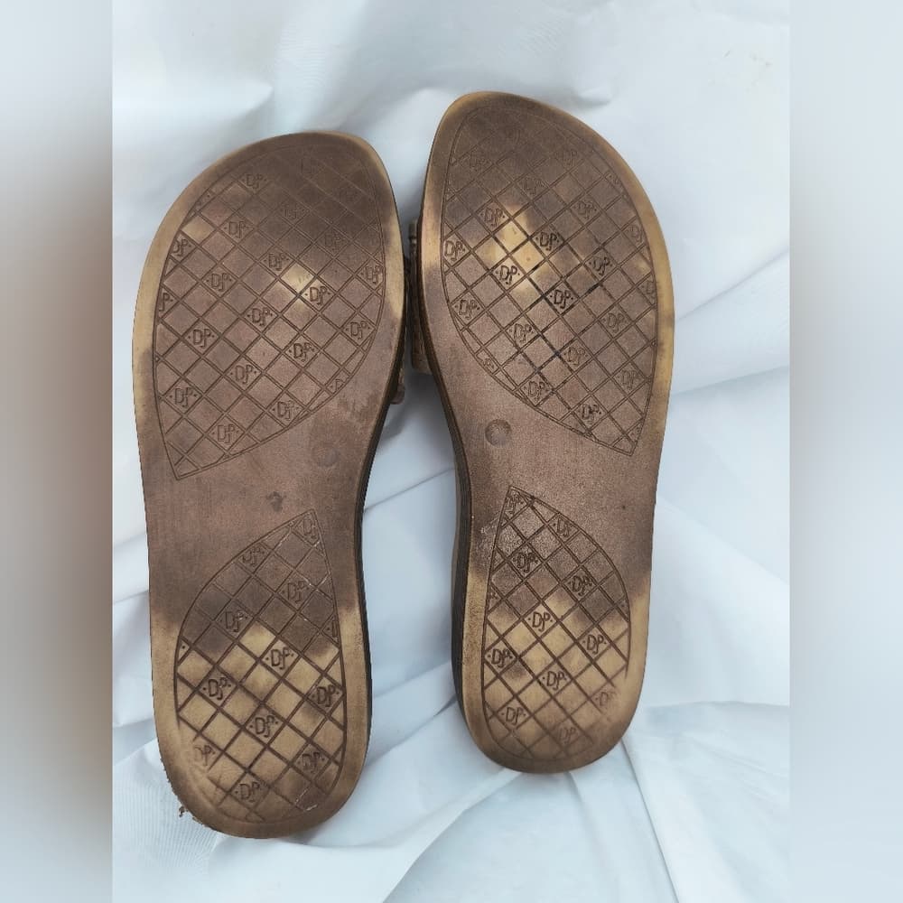 Donald J. Pliner Women's Gold and Tan Slide Sandals, Size 6.5 - Thumbnail 6