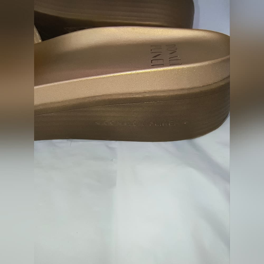 Donald J. Pliner Women's Gold and Tan Slide Sandals, Size 6.5 - Thumbnail 5