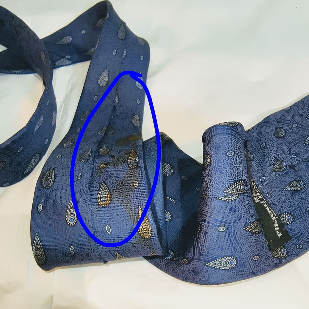 BALMAIN - 2 Pierre Balmain Blue Italian Silk Ties with Paisley & Floral Patterns - Thumbnail 6