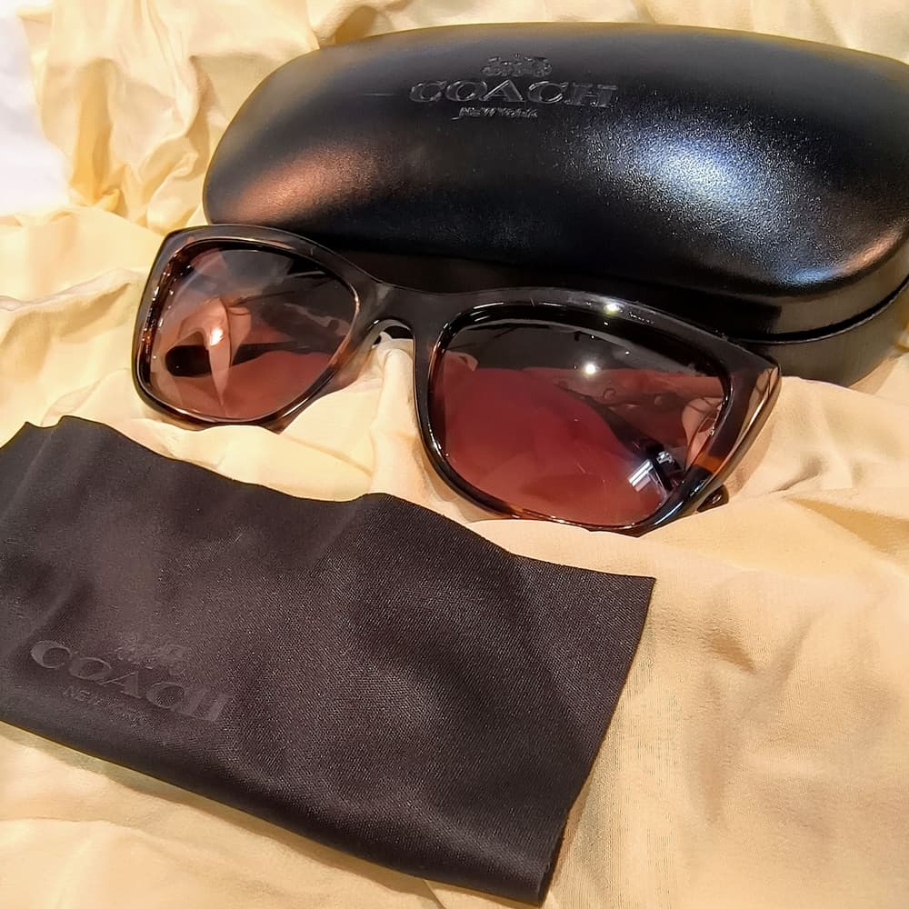COACH Havana Brown Gradient Cat-Eyes Sunglasses (HC8257U) with Gunmetal Accents - Thumbnail 2