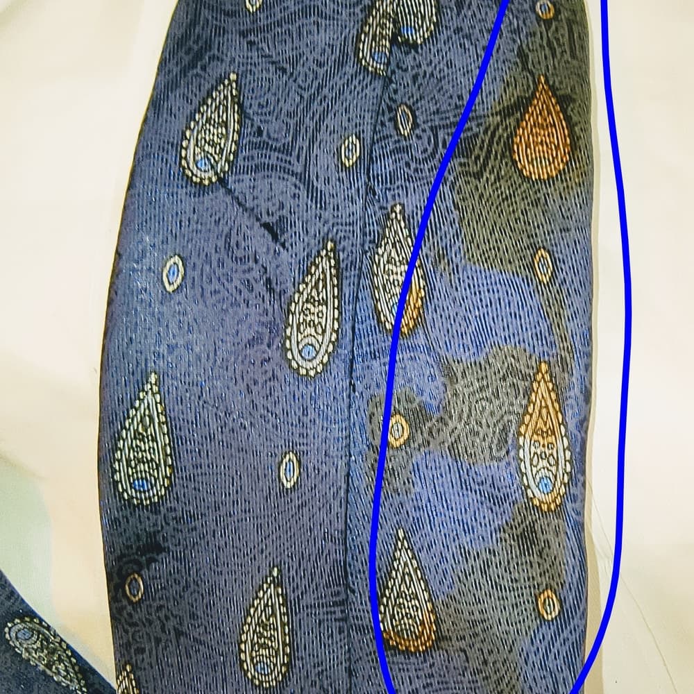 BALMAIN - 2 Pierre Balmain Blue Italian Silk Ties with Paisley & Floral Patterns - Thumbnail 7