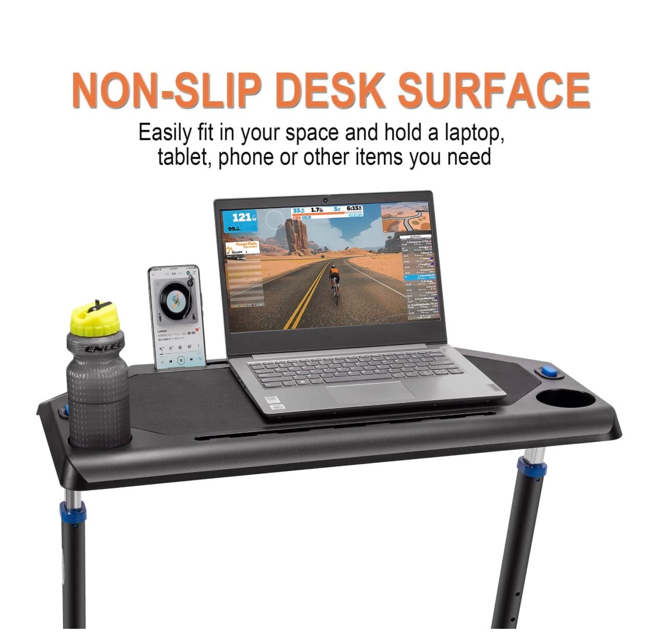 VIVO Adjustable Mobile Laptop Desk Stand with Wheels - Thumbnail 5