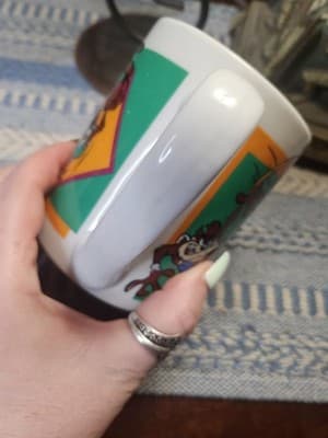 Vintage Gibson Mug Sports Lt Green Looney Tunes Tazmanian Devil Basketball Cup - Thumbnail 8