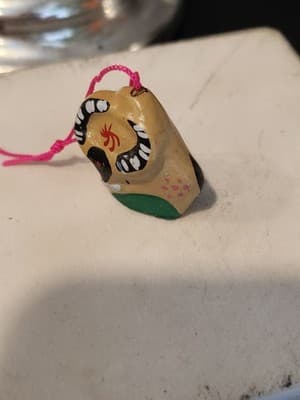 Hand Painted Ceramic Figurine Bull Hanging Ornament Mexico Folk Art - Thumbnail 3