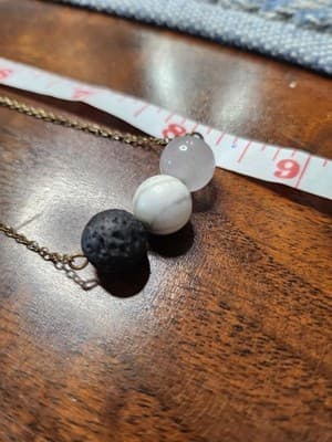 Black Lava Stone Other Gem Beads Earrings And Necklace Essential Oil Defuser - Thumbnail 9