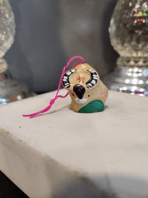 Hand Painted Ceramic Figurine Bull Hanging Ornament Mexico Folk Art - Thumbnail 2