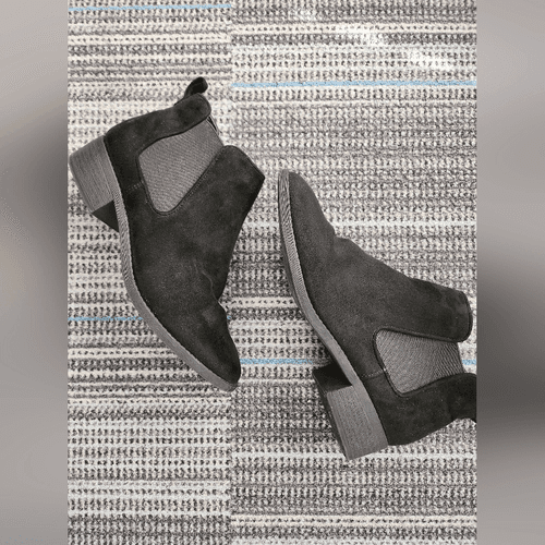 Express Black Faux Suede Booties