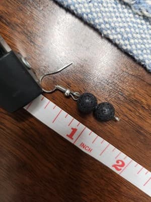 Black Lava Stone Other Gem Beads Earrings And Necklace Essential Oil Defuser - Thumbnail 6