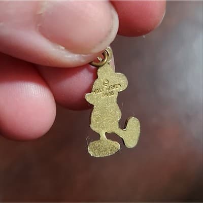 Cute Vintage Tiny Mickey Mouse Enamel Charm or Pendant - Thumbnail 4