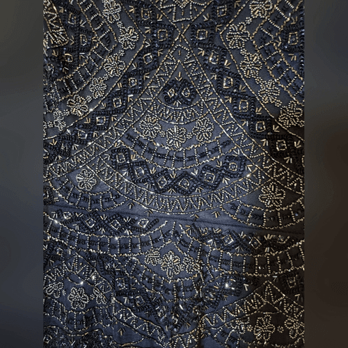 Navy Blue Beaded Formal Mother Of the Bride Dress Pisarro Nights - Thumbnail 3