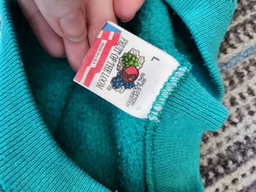 Vintage Unisex Green Washington Fruit Of The Loom Pullover Crew Neck Sweatshirt - Thumbnail 4