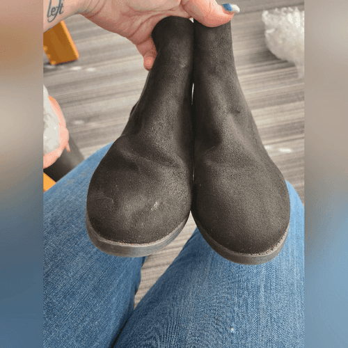 Express Black Faux Suede Booties - Thumbnail 2
