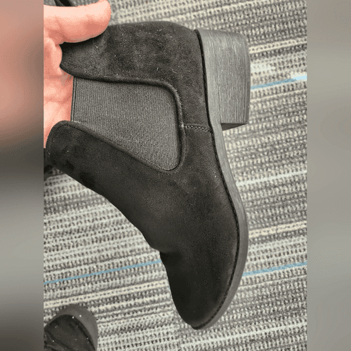 Express Black Faux Suede Booties - Thumbnail 6