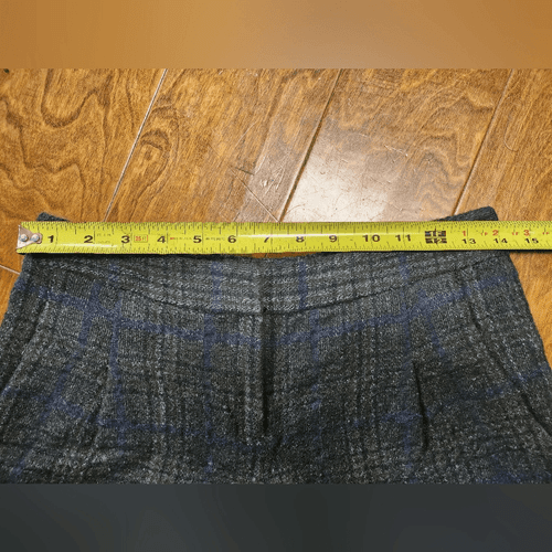 Theory Charcoal and Blue Alpaca Wool Blend Dress Shorts - Thumbnail 5