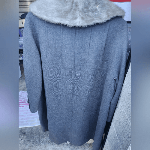 Vintage ILGWU Union Made 1960s Fur Collar Blue Chunky Button Mod Ladies Jacket - Thumbnail 13