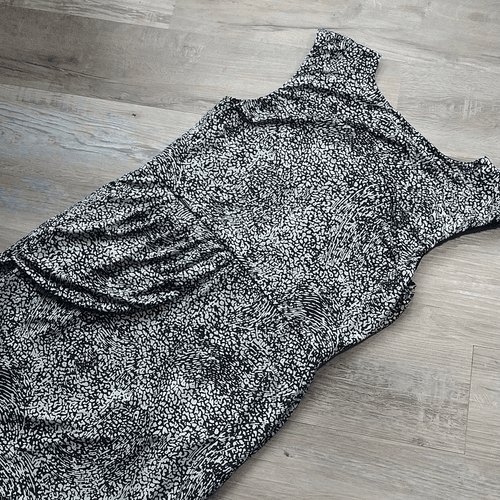 Apostrophe Black And White Shift Dress - Thumbnail 11