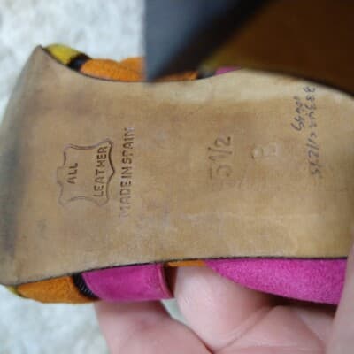 Vintage Paco Gil Bright Suede Heels - Thumbnail 7