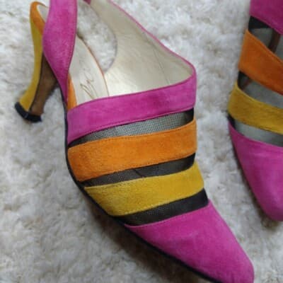 Vintage Paco Gil Bright Suede Heels - Thumbnail 8