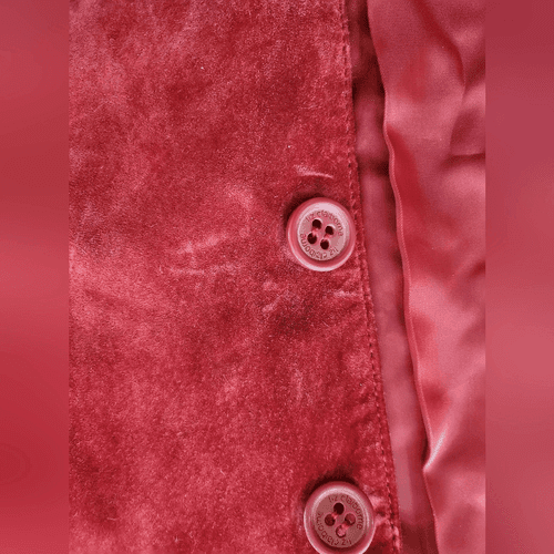 Liz Claiborne Red Lightweight Stylish Suede Leather Jacket - Thumbnail 3