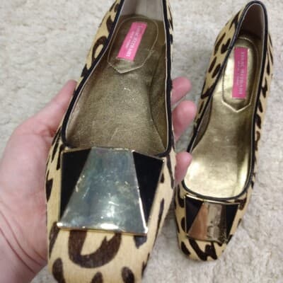 Isaac Mizrahi Calf Hair Animal Print Block Heels - Thumbnail 3