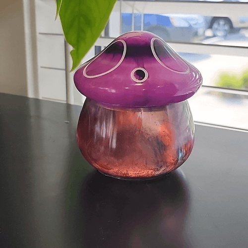 Purple Magic Colorful Swirly Mushroom Jar Trinket Dish with Lid - Thumbnail 2