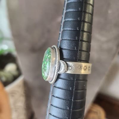 Sonoran Gold Turquoise Sterling Silver Ring | Southwestern Celestial Style - Thumbnail 4