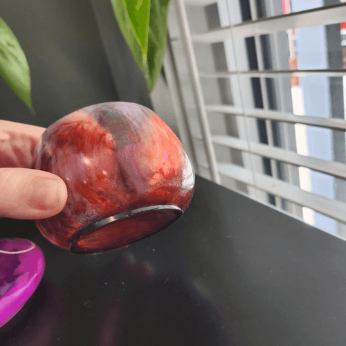 Purple Magic Colorful Swirly Mushroom Jar Trinket Dish with Lid - Thumbnail 10
