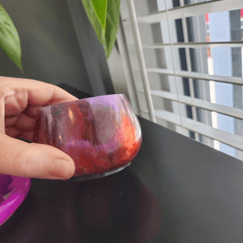 Purple Magic Colorful Swirly Mushroom Jar Trinket Dish with Lid - Thumbnail 9