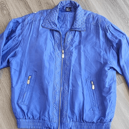 Fuda International Blue Silk Windbreaker Light Weight Jacket - Thumbnail 2