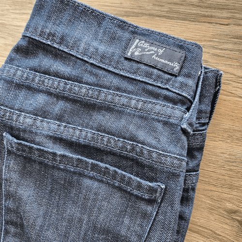 Citizens of Humanity Stretch High Rise Wide Leg Dark Denim Jeans - Thumbnail 4