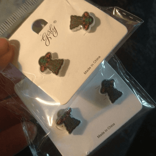 No Bad Trips Tiny Acrylic Stud Earrings - Thumbnail 2