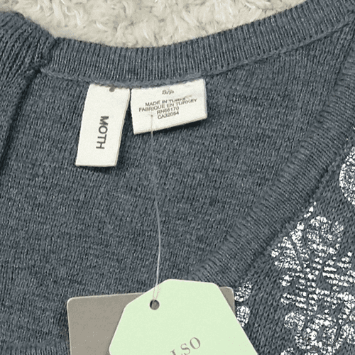 Grey and Silver Anthropologie Moth Knit top - Thumbnail 9