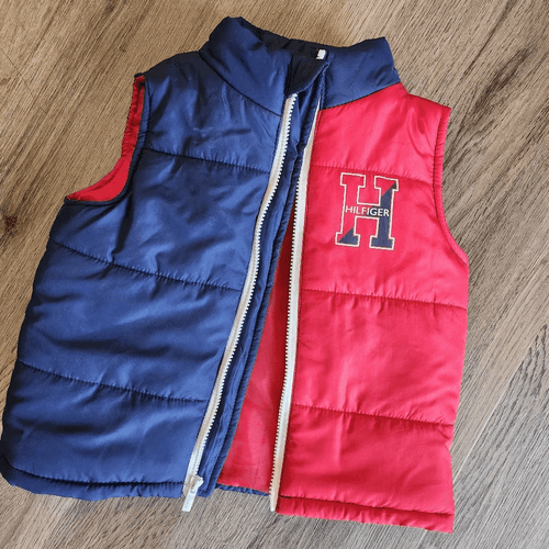 Tommy Hilfiger Blue and Red Baby Puffer Vest - Thumbnail 9