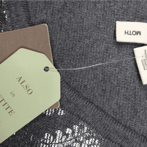Grey and Silver Anthropologie Moth Knit top - Thumbnail 3
