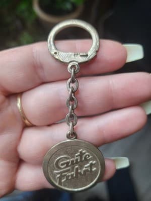 Gute Fahrt Vintage Alpaca German Silver Key Chain With Safety - Thumbnail 5