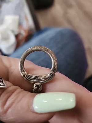 Gute Fahrt Vintage Alpaca German Silver Key Chain With Safety - Thumbnail 4