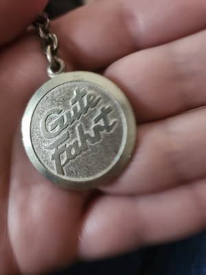 Gute Fahrt Vintage Alpaca German Silver Key Chain With Safety - Thumbnail 3