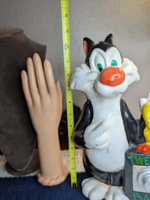 Vintage Warner Bros. Inc CERAMIC Tweety & Silvester 1972 Coin Bank hand Painted - Thumbnail 12