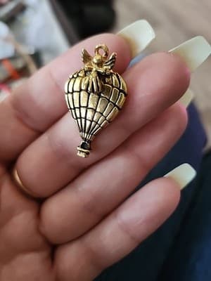Gold Tone Hot Air Ballon Pendant Pin Toadland 1999 Vintage - Thumbnail 4
